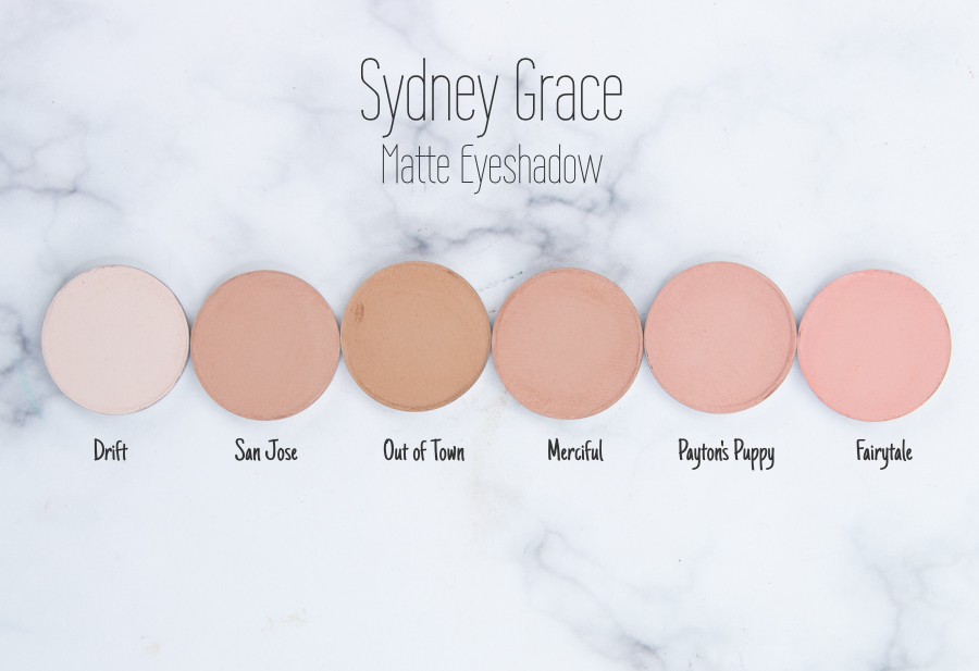 Sydney Grace Matte Eyeshadow - Drift, San Jose, Out of Town, Merciful, Payton's Puppy, Fairytale