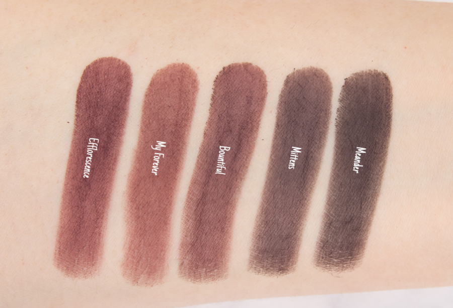 Sydney Grace Matte Eyeshadow Swatch- Efflorescence, My Forever, Bountiful Mittens, Meander