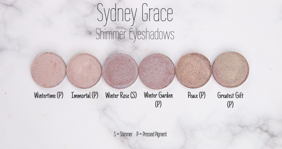 Sydney Grace Pressed Pigment - Wintertime, Immortal, Winter Rose, Winter Garden, Peace, Greatest Gift