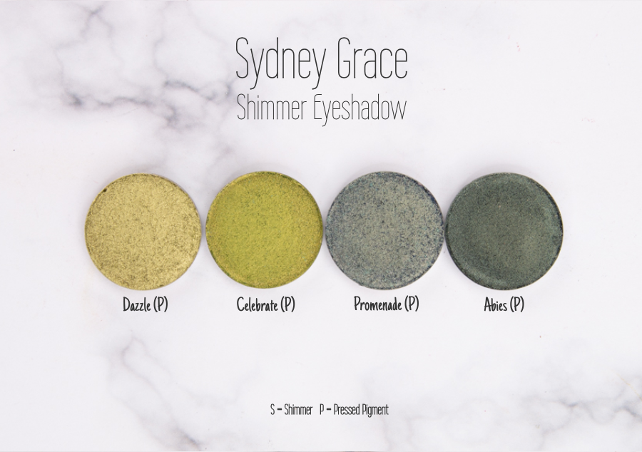 Sydney Grace Pressed Pigment - Dazzle, Celebrate, Promenade, Abies